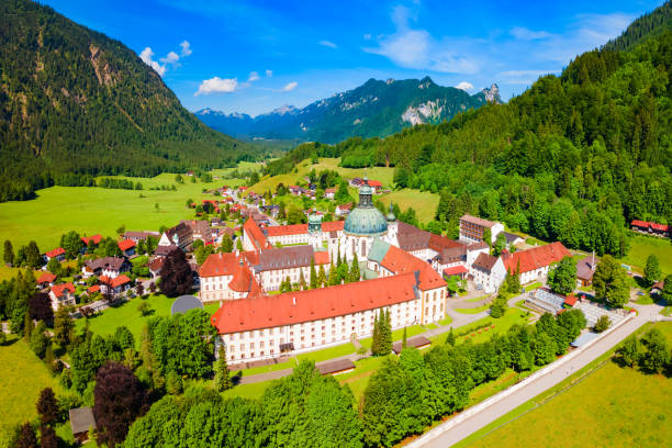 istock Ettal Abbey aerial panoramic view, Germany 1441221530