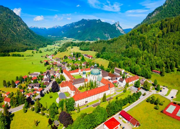 istock Ettal Abbey aerial panoramic view, Germany 1441221554