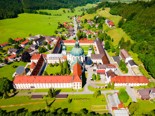 istock Ettal Abbey aerial panoramic view, Germany 1441221571