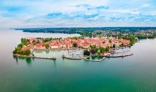 istock Lindau aerial panoramic view in Bavaria, Germany 1441221586