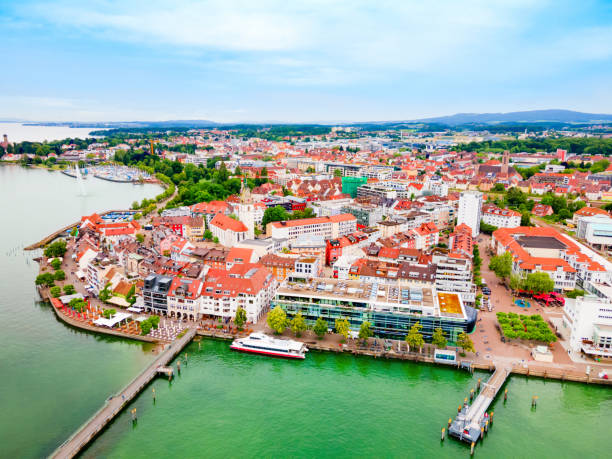 istock Friedrichshafen aerial panoramic view in Bavaria, Germany 1441221598