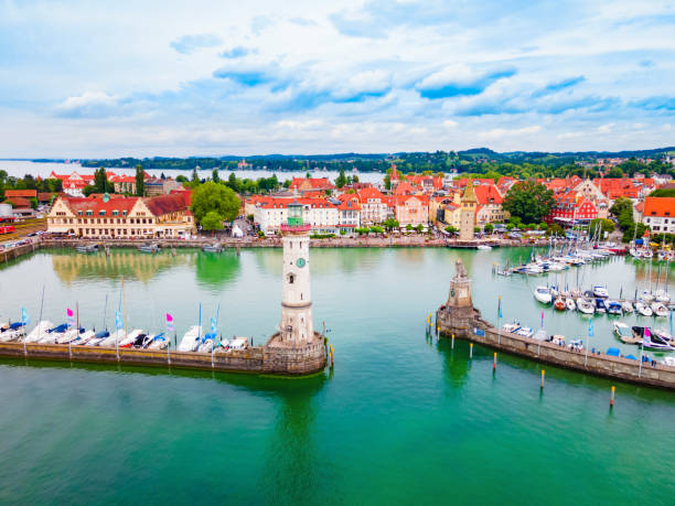 istock Lindau aerial panoramic view in Bavaria, Germany 1441221612