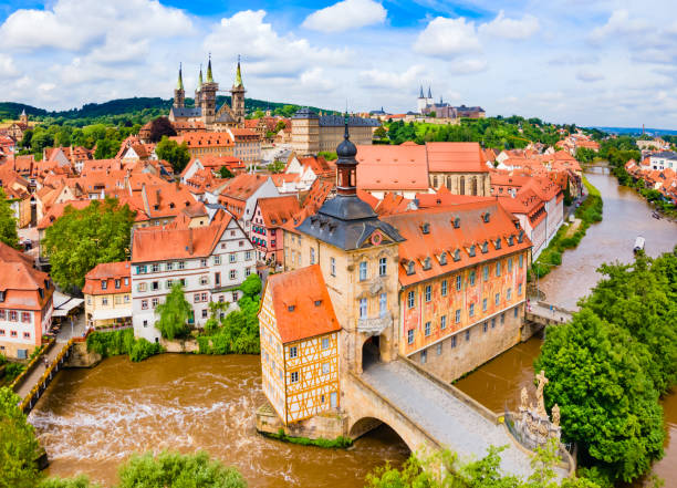 istock Bamberg old town aerial panoramic view 1441221645
