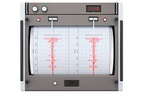 Primer plano del sismógrafo, renderizado 3D photo