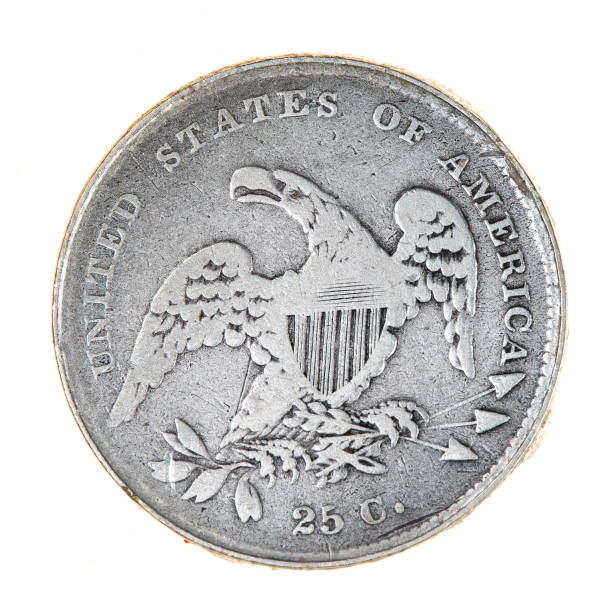 istock 1831 Silver United States 25 Cent Capped Bust Coin 1441224738
