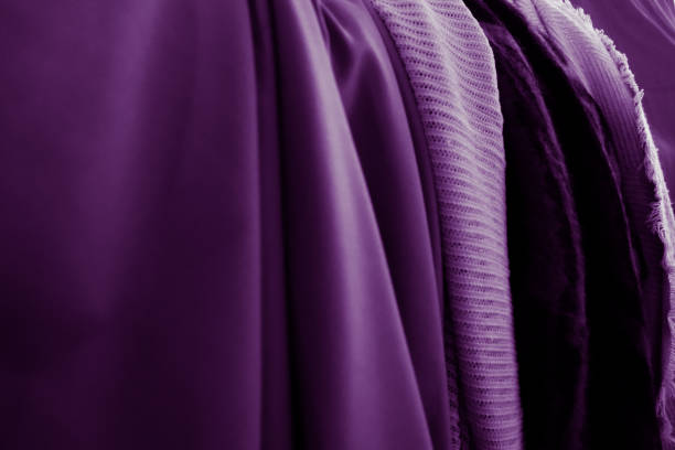 Purple color fabric stock photo
