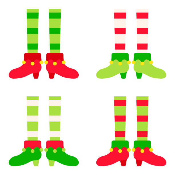 istock Set of Elf feet in flat style isolated 1441227703