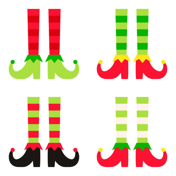 istock Set of Elf feet in flat style isolated 1441227757