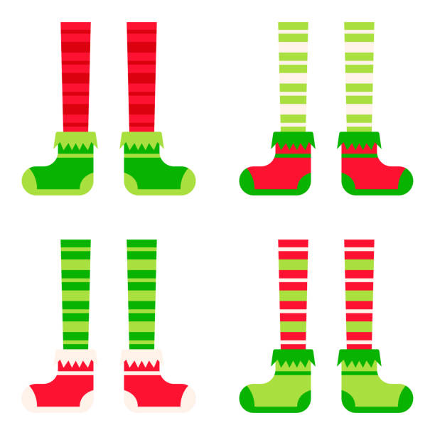 istock Set of Elf feet in flat style isolated 1441227760
