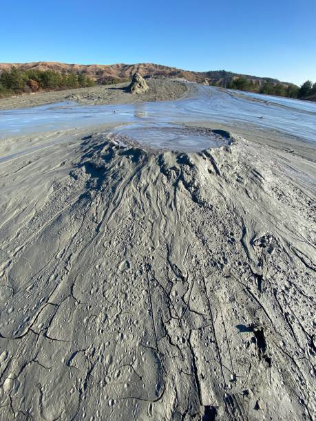 mud volcanoes, romania mud volcanoes, romania mud volcano stock pictures, royalty-free photos & images