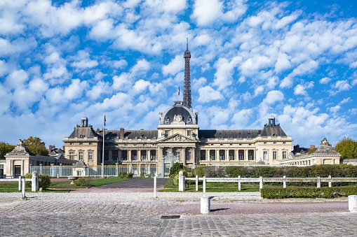 Paris, the military school, with the Eiffel Tower in background