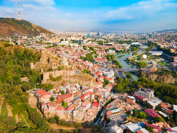 istock Tbilisi old town aerial panoramic view 1441231096