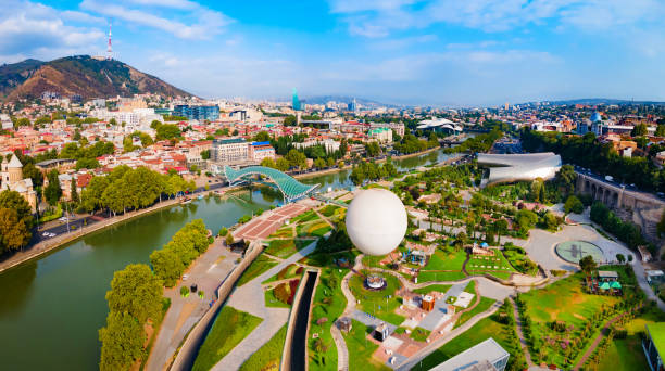 istock Tbilisi old town aerial panoramic view 1441231105