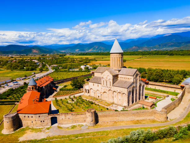 istock Alaverdi Monastery aerial panoramic view in Kakheti, Georgia 1441231255
