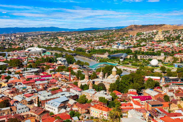 istock Tbilisi old town aerial panoramic view 1441231311