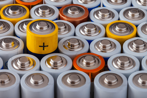 Close view of batteries
