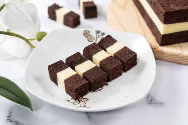 istock Homemade three layer steam chocolate cheese cake 1441232479