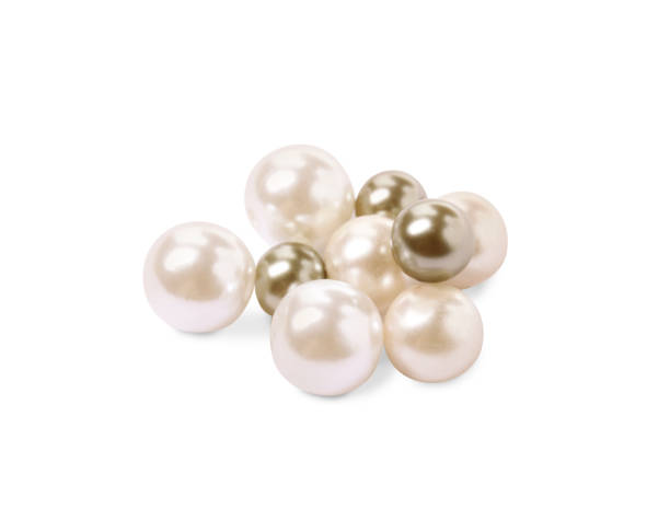 istock Many beautiful oyster pearls on white background 1441238405