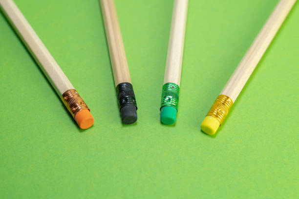 istock School pencils with colorful erasers on a green background 1441240609