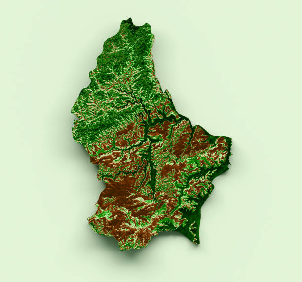 istock Luxembourg Topographic Map 3d realistic map Color 3d illustration 1441242400