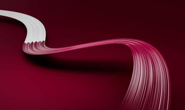 istock Waving ribbon making a path with Qatar Flag. independence day 3d illustration 1441242612