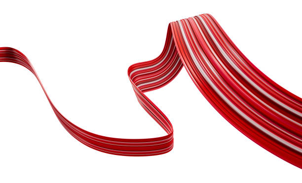 istock Red Color brushstroke oil or acrylic paint design element. 3d illustration 1441242721