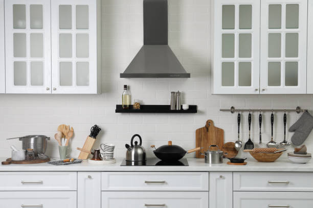istock Countertop with different cooking utensils in kitchen 1441244552