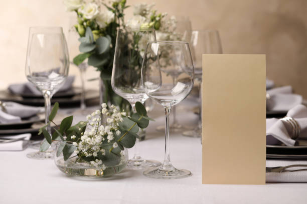 istock Stylish elegant table setting for festive dinner in restaurant 1441250402