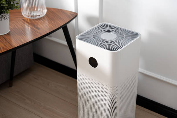 istock Air purifier in living room, dust protection 1441252811
