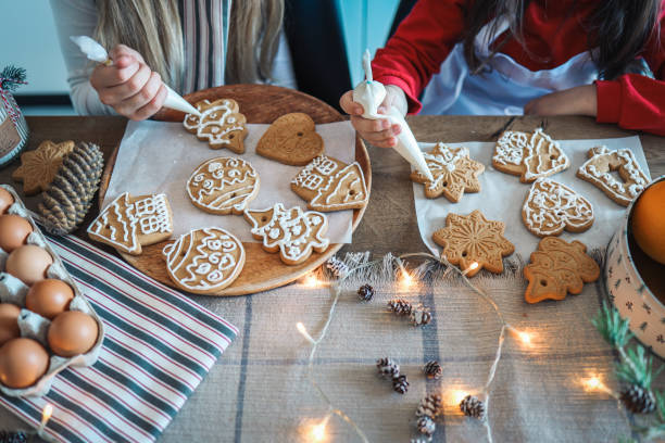 istock Children's master class on cooking and decorating Christmas cookies 1441260432