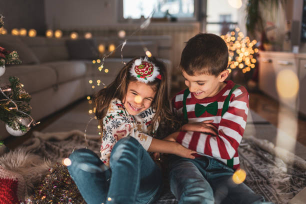 istock Happy children on Christmas Eve 1441263459