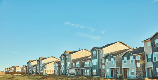 istock Residential properties in mid-west USA on a warm sunny fall day. Space for copy 1441268150