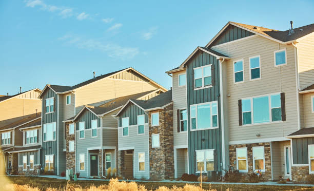 istock Residential properties in mid-west USA on a warm sunny fall day. Space for copy 1441268151