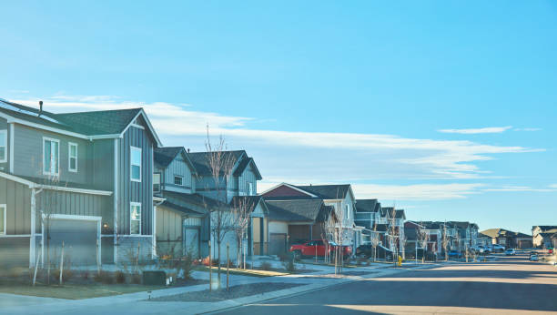 istock Residential properties in mid-west USA on a warm sunny fall day. Space for copy 1441268211