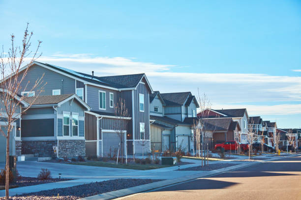 istock Residential properties in mid-west USA on a warm sunny fall day. Space for copy 1441268219