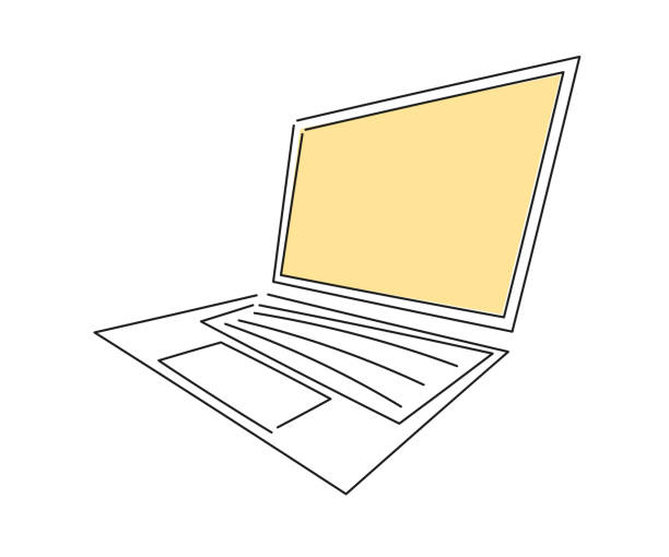 1,000+ Sketch Laptop Computer Monitor Outline Stock Illustrations ...