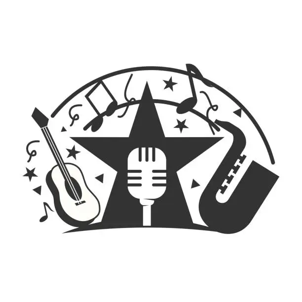 Vector illustration of music festival event logo Icon Illustration Brand Identity