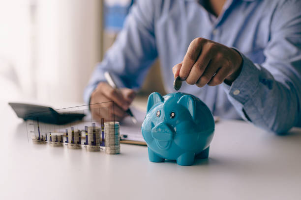allocate some money Savings in the piggy bank for personal expenses and future development. economic concept allocate some money Savings in the piggy bank for personal expenses and future development. economic concept allocate stock pictures, royalty-free photos & images