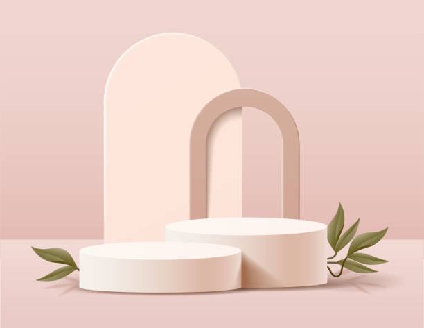 istock 3d background products display podium scene with geometric platform. podium for mockup products, stage showcase, promotion display. Vector illustration 1441296285