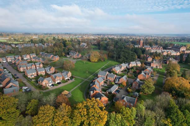 istock High Angle View of British Village 1441301343