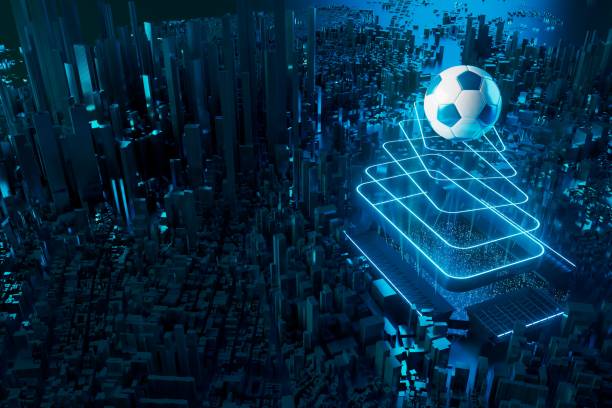 istock 3d football object design. realistic rendering. abstract futuristic background. 3d illustration. motion geometry concept. sport competition graphic. tournament game bet content. soccer ball element. 1441302305