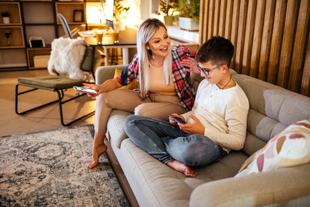 istock Enjoying with my son at home 1441306553