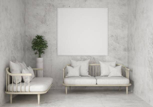 istock 3D Mockup poster in Modern interior design minimal style 1441314076