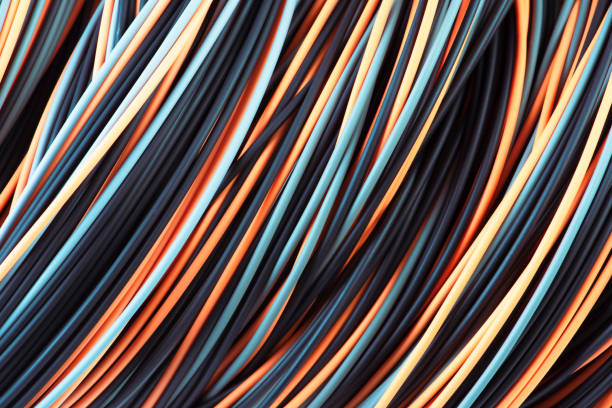 istock Multicolored telecommunications cables and wires 1441315234