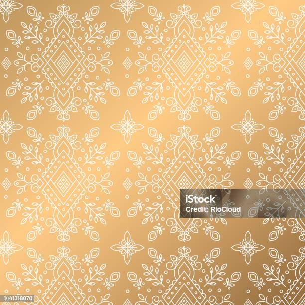 Pattern Gold Tet Seamless Elegant Gold Pattern Vector Stock Illustration - Download ...