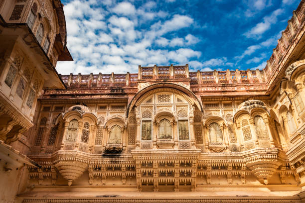 istock Fort facade vintage artistic design with bright blue sky from different perspective 1441319322