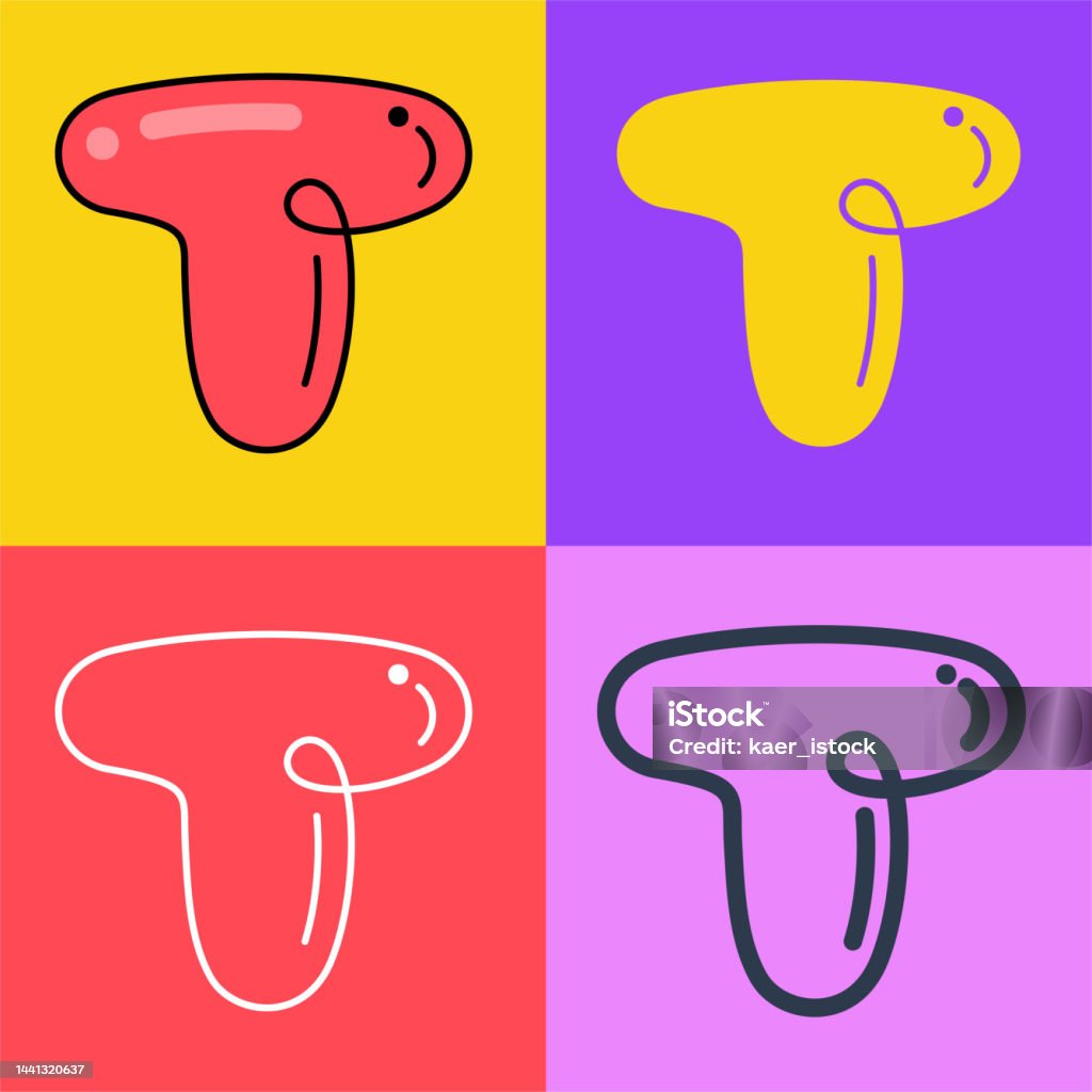 Logo Chữ T Phông Chữ Phong Cách Trẻ Con Táo Bạo Ngộ Nghĩnh Đường ...