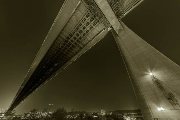 istock Details of bridge, viewed from bottom. Building abstract background 1441321427