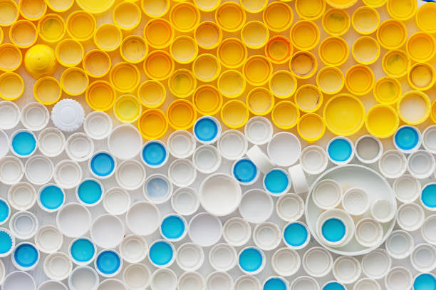 istock Pattern and background of recycled Plastic Bottle Cap 1441321475