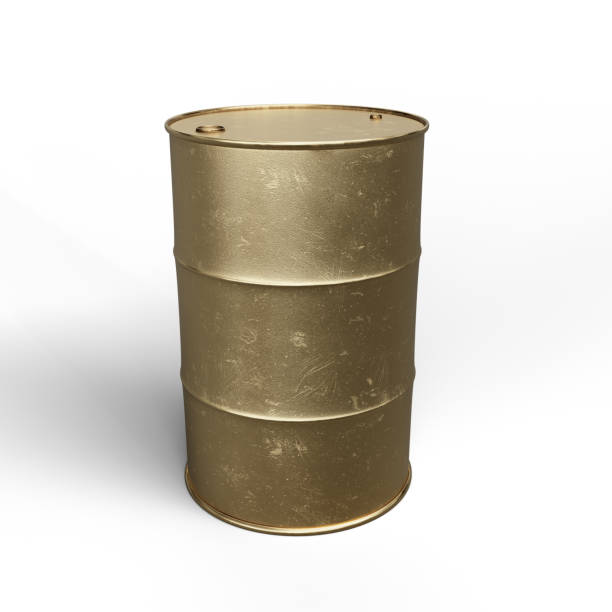 istock Golden Metal Barrel. 3D Illustration. File with Clipping Path. 1441325943